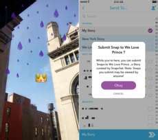 Commemorative Social Media Filters : Purple Rain filter