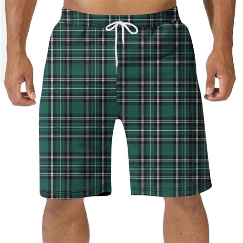 APEXFWDT Men's Pajama Shorts Plaid Sleep Lounge Shorts with Drawstring ...