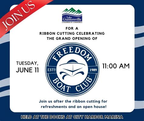 Freedom Boat Club of North Alabama Ribbon Cutting, Guntersville City ...