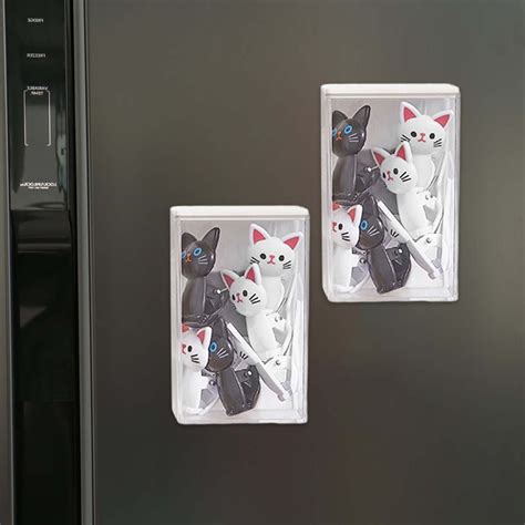 Magnetic Flip Storage Box for Refrigerator - 4.7 X 3.5 Inch Plastic ...