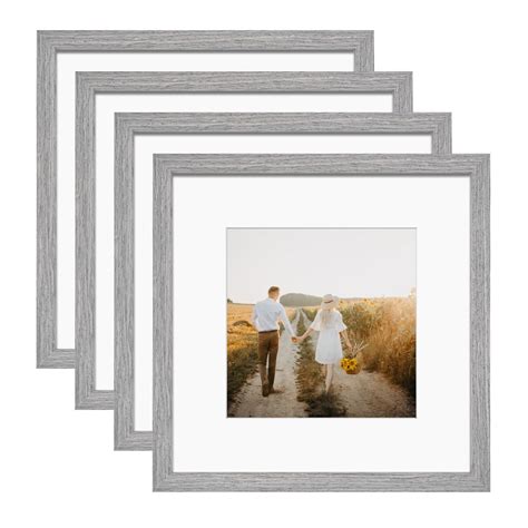 KINLINK Square 12x12 Picture Frames Grey, Solid Wood Frames with ...