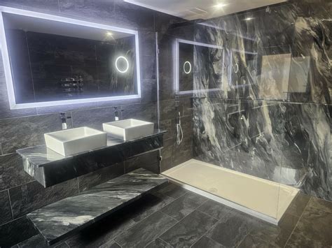 Amazing epoxy resin shower panel feature wall