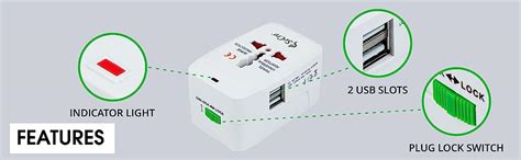 SeCro Smart All in One International Adapter with Two USB Charging Port ...