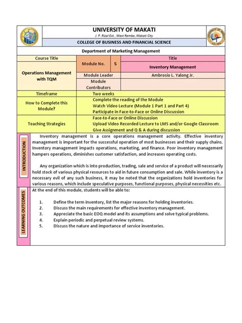 Operations Management Module 的图像结果