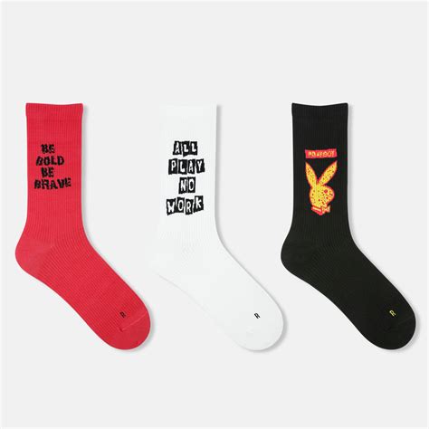 Men’s Playboy Themed Ribbed Crew Socks – SocksXpress