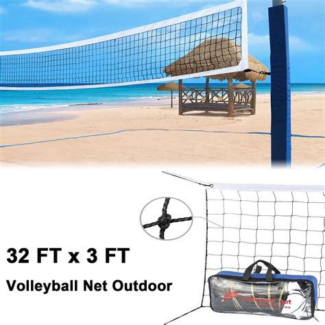 iFCOW Heavy Duty Outdoor Volleyball Net, 32FTx3FT, Portable for Beach ...