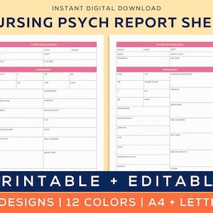 Buy ICU Report Sheet Nurse Brain Sheet Hourly Shift Organizer Critical ...