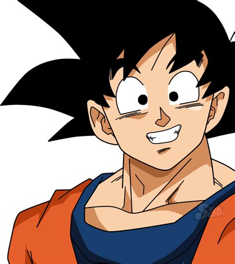 Goku Face, Epic Reaction, Saiyan Smile, Iconic Grin, Manga Style PNG