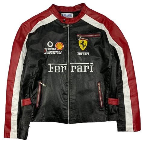 Ferrari Black & Red Mens F1 Racing Jacket Leather Jacket Leather 90s ...