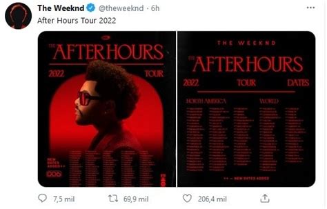 The Weeknd anuncia gira mundial "The After Hours Tour" para el 2022 ...