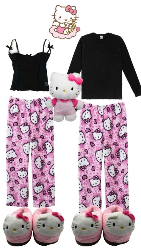 couple hello kitty matching pj outfit ♡ | Matching outfits best friend ...