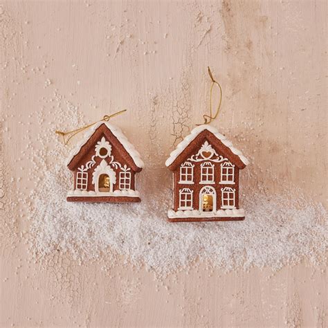 Gingerbread House Ornament with LED – Fiori and Fern