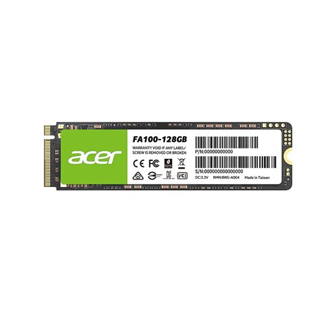 Acer FA100 128GB PCIe Gen3 x4 NVMe 3D NAND SSD M.2 Internal SSD-950MB/s ...