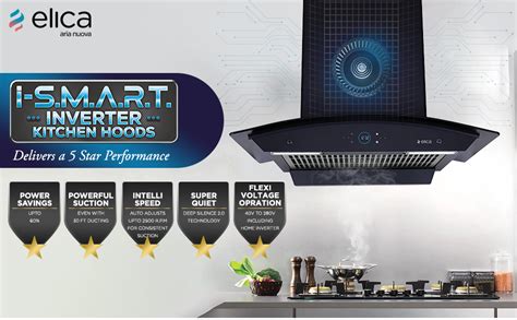 Elica iSMART 5 STAR Performance 60 cm Filterless Heat Autoclean Kitchen ...