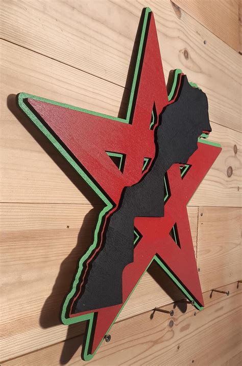 Buy Star and Map Morocco in 3 Dimensions Maghreb Country Wall ...