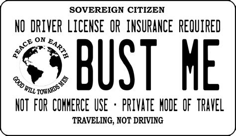 Bust Me Sovereign Citizen Motorcycle Photo License Plate – Auto License ...