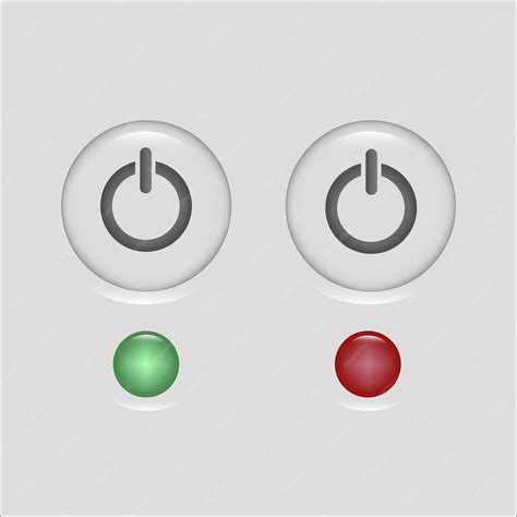 Power button elements green red indicators two neomorphic vector ...