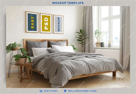 Bedroom mockup template | Premium PSD