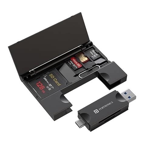 Portronics Mport 30 Plus Card Reader with Storage Case for microSD & SD ...