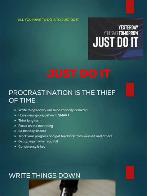 Image result for Just Do It Project Example