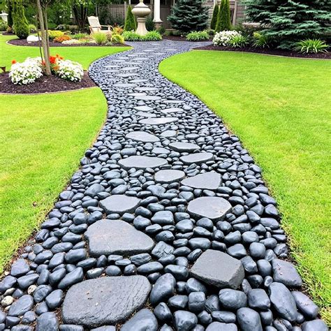 25 Black River Rock Landscaping Ideas To Copy