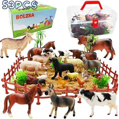 BOLZRA Realistic 53PCS Farm Animals Figurines Playset with India | Ubuy