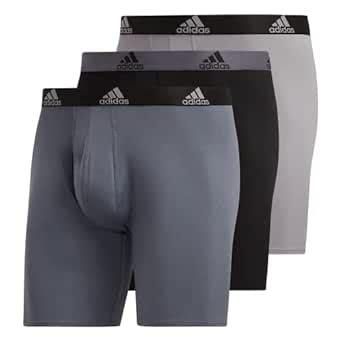 Buy adidas Men's Stretch Cotton Long Boxer Brief Underwear (3-Pack ...