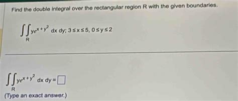 Image result for Double Integral Over a Rectangular Region Formula