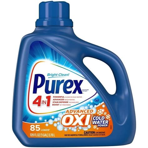 Purex Liquid Laundry Detergent Plus OXI, Stain Defense Technology, 128 ...