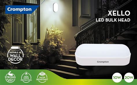 Crompton 20W Wall Lamp LED Rectangle Shape Outdoor Bulkhead Waterproof ...