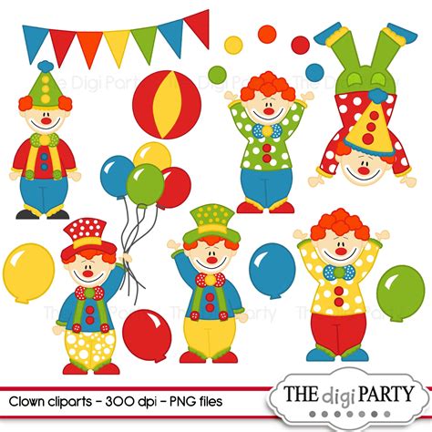 Clown Clipart and Circus Graphics, Printable Clip Arts for School ...