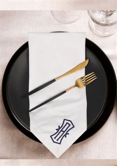 Buy Premium Table O6 Monogram Table Napkin Set Online at Bedlam