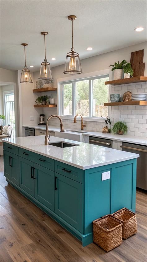 21 Gorgeous Teal Kitchen Cabinet Ideas