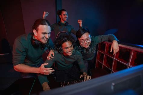 Gamers Playing Computer Game Stock Photo - Image of playing, hacker ...