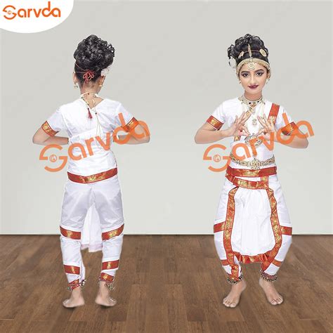 Bharatnatyam Dance Costume- White – Sarvda