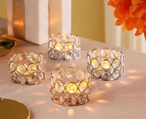 Buy Webelkart Gold plated Colour tealight Candle holder with Flower ...