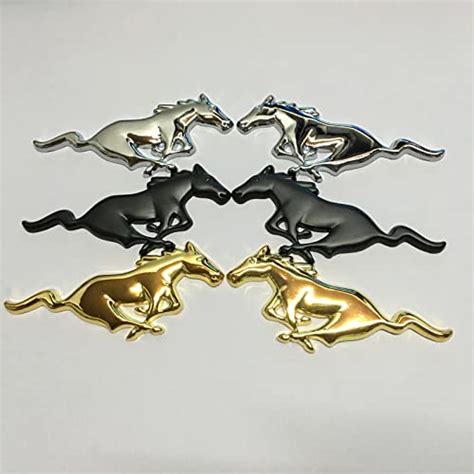 Buy 2pcs 3D Car Emblem Sticker Metal Running Horse Logo Side Door Wing ...