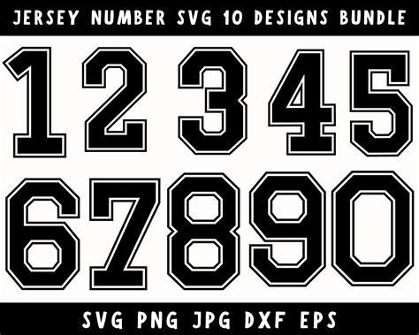 Jersey Numbers Svg/png/dxf, Numbers Svg, Jersey Numbers, Football ...