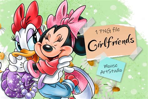 Girlfriends Minnie and Daisy Duck Sublimation Design - Etsy