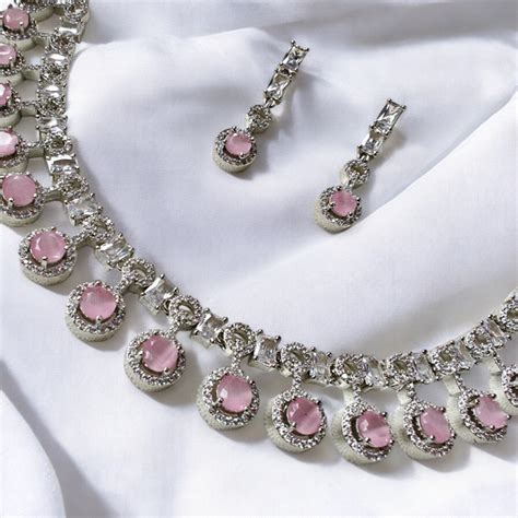 Diamond Look Alike Pastel Drop Neckpiece – Qrated Jewels