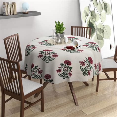 Buy Trance Home Linen Waterproof Round Table Cover & Table Cloth 4 ...