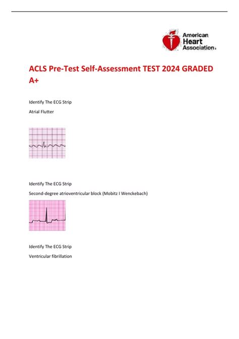 ACLS Pre-Test Self-Assessment TEST 2024 GRADED A+ - ACLS 2024 - Stuvia US