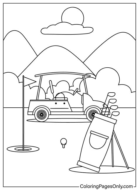 Golf Coloring Pages Printable Printables Golfer Kids Coloriage Birthday ...