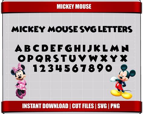 Mickey Mouse Font Svg Letters Alphabet Mickey Mouse Birthday - Etsy New ...
