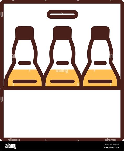 beers bottles in basket drinks international day line and fill style ...