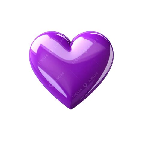 Purple Heart Emoji White Background, 3d, Clipart, Facebook Emoji PNG ...