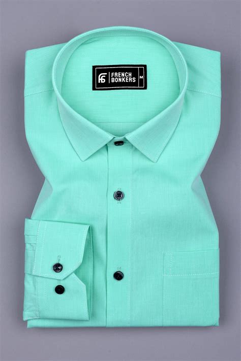 Mint Green Solid Cotton Shirt – Hamercop