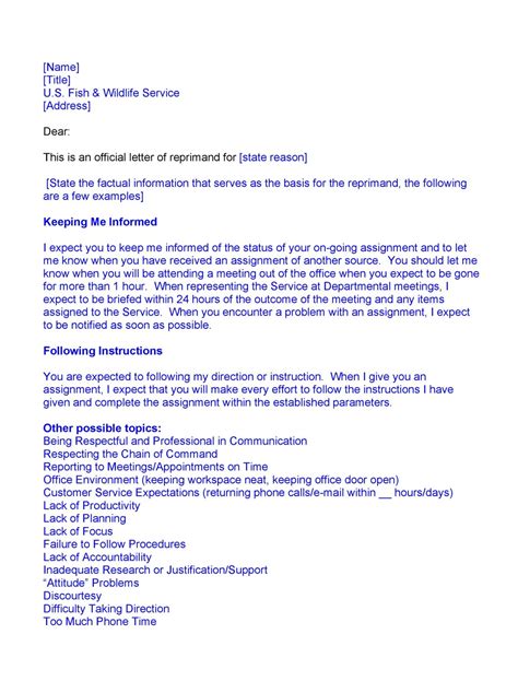 10+ FREE Letters of Reprimand Samples & Templates in MS Word | PDF