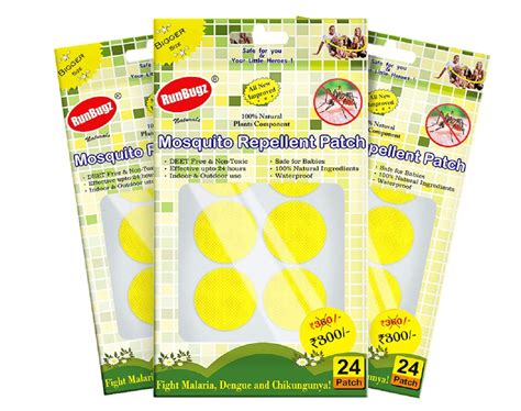 RunBugz Mosquito Repellent Patches, Yellow Anti Mosquito Patch, 24 ...
