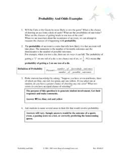 Image result for Odds Probability Examples